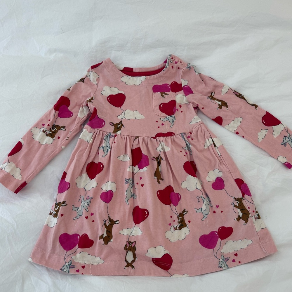 Mini Boden Dress with Heart and Animal Print